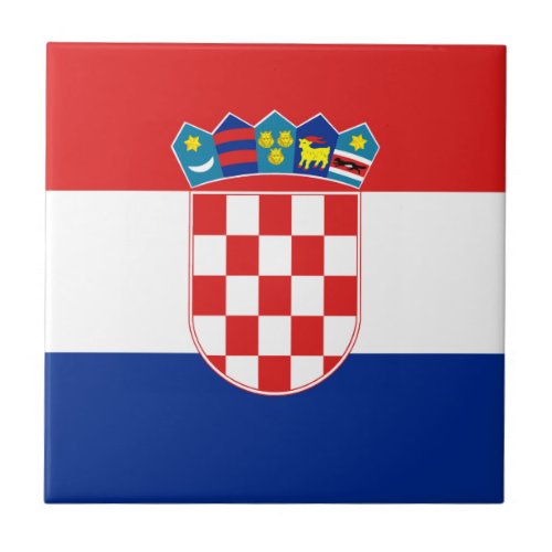 Croatia Flag Ceramic Tile