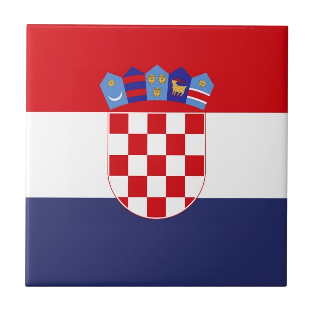 Croatia flag ceramic tile (Front)