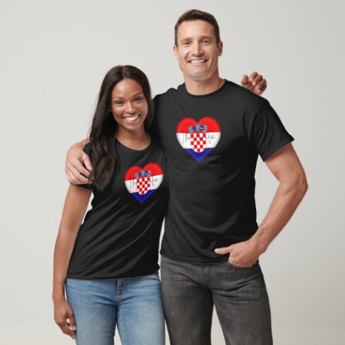 Croatia Flag Colors Heart T_Shirt