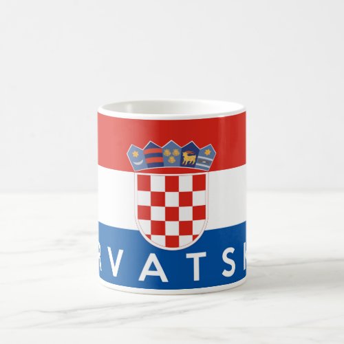 croatia flag country hrvatska text name coffee mug