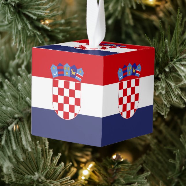 Croatia flag cube ornament (Tree)