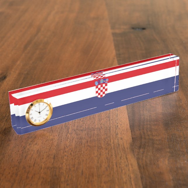 Croatia flag desk name plate (Side)