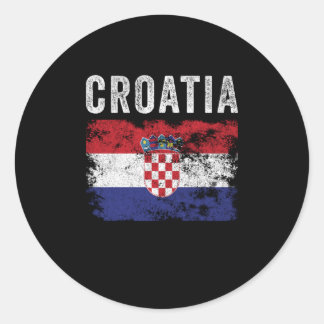 Croatia Flag Distressed - Croatian Flag Classic Round Sticker