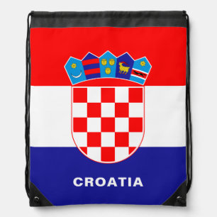 Croatia Flag Drawstring Backpack