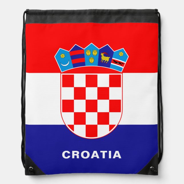 Croatia Flag Drawstring Backpack (Front)
