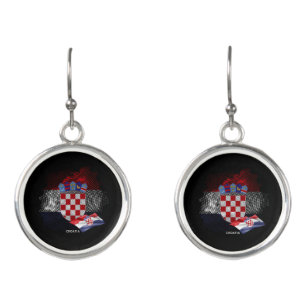 Croatia flag earrings