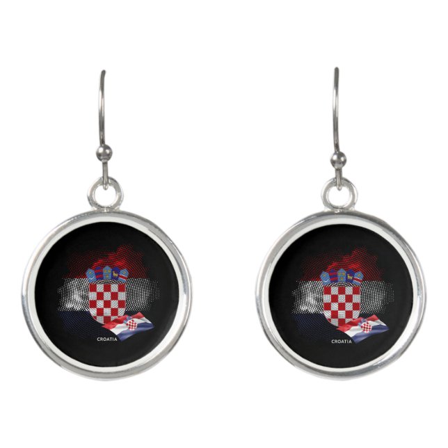 Croatia flag earrings (Front)