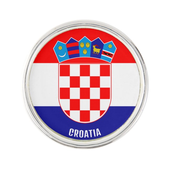 Croatia Flag Elegant Patriotic Lapel Pin (Front)