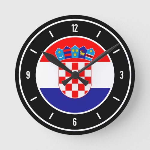 Croatia Flag Elegant Round Clock