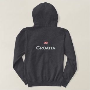 Croatia Flag Embroidered Hoodie