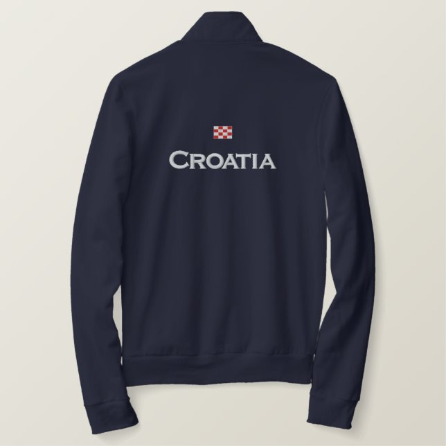 Croatia Flag Embroidered Jacket (Design Back)