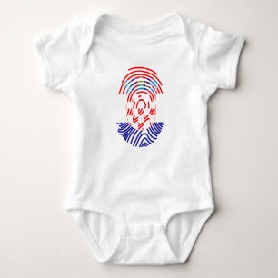 Croatia Flag Fingerprint Baby Bodysuit