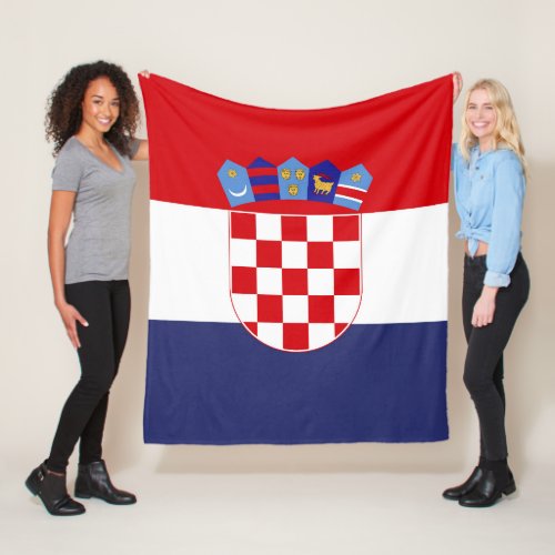 Croatia flag fleece blanket