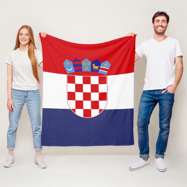Croatia flag fleece blanket (In Situ)
