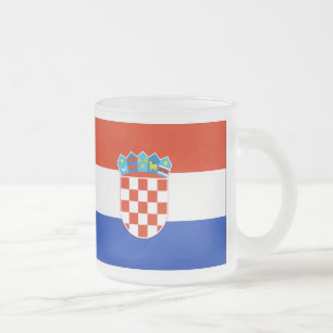 Croatia Flag Frosted Glass Coffee Mug
