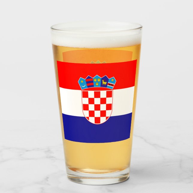 Croatia Flag Glass (Front Filled)
