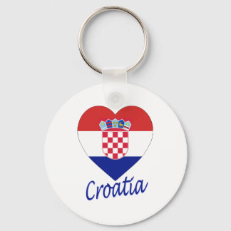 Croatia Flag Heart Keychain
