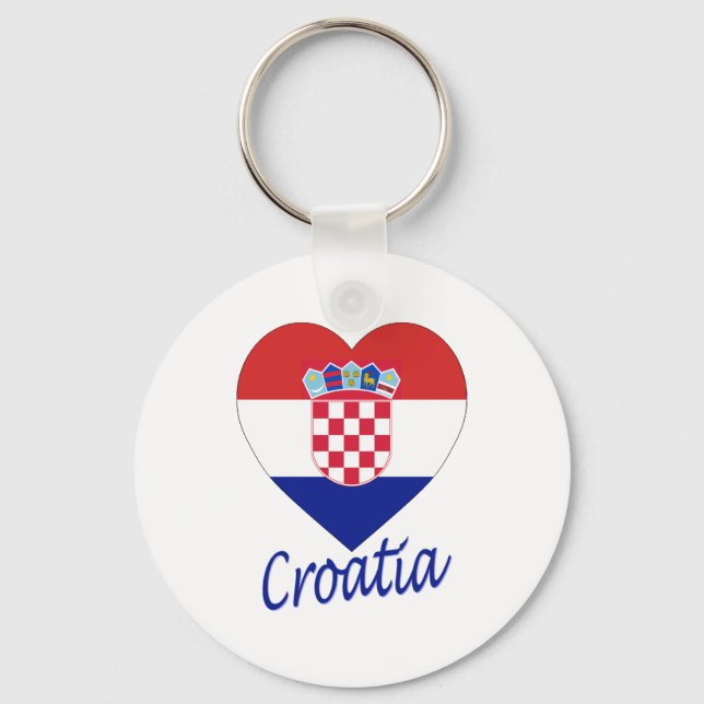 Croatia Flag Heart Keychain (Front)