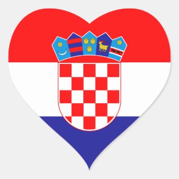 Croatia Flag Heart Sticker by AZ_DESIGN at Zazzle