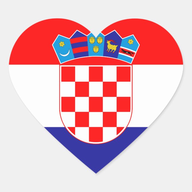 Croatia Flag Heart Sticker (Front)