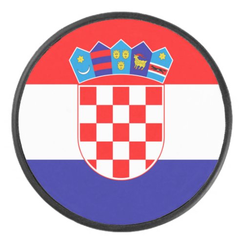 Croatia Flag Hockey Puck