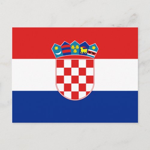 Croatia Flag HR Hrvatska Postcard