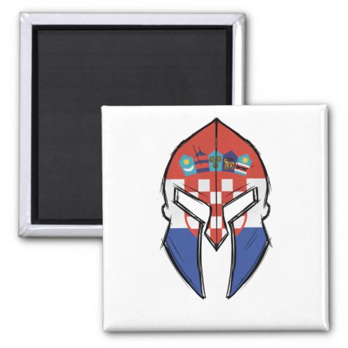 Croatia flag in Spartan warrior Helmet Magnet