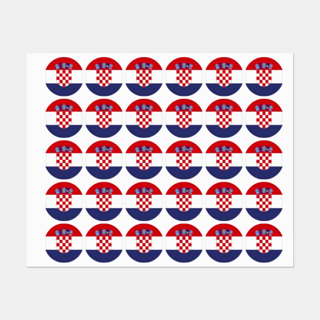 Croatia flag labels (Sheet)