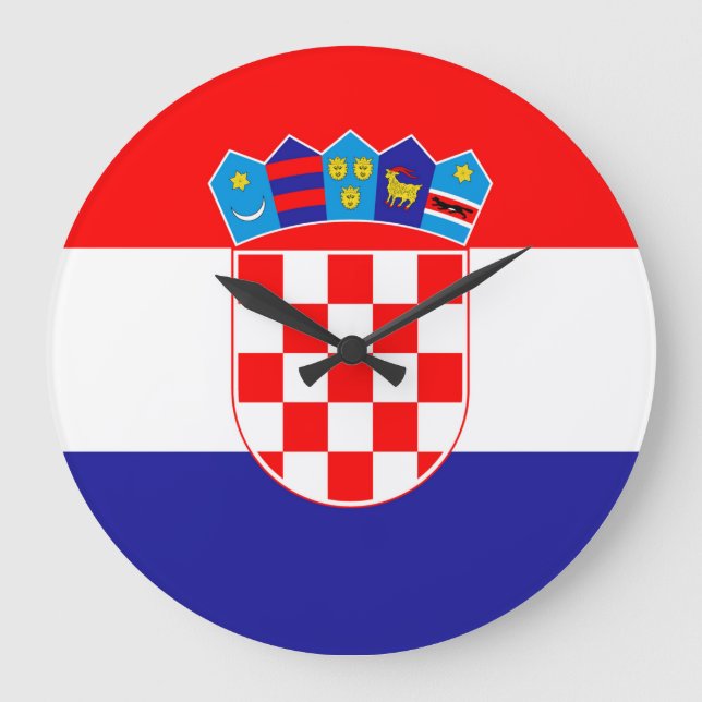 Croatia Flag Large Clock (Front)