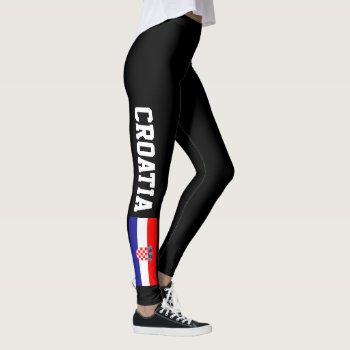 Croatia Flag Leggings For Sports Fitness Workout by iprint at Zazzle