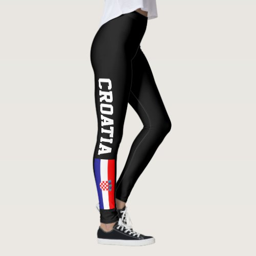 Croatia flag leggings for sports fitness workout