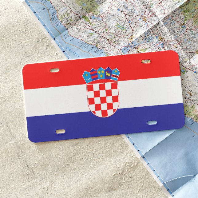 Croatia Flag License Plate (In Situ)