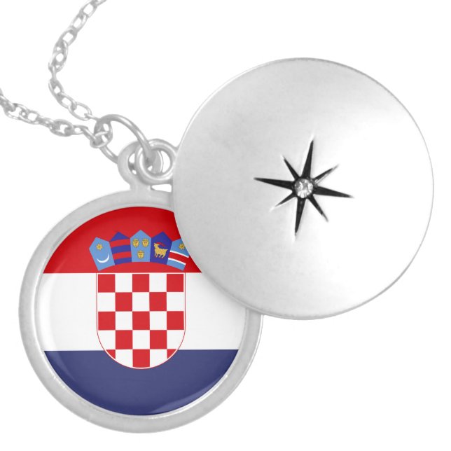 Croatia flag locket necklace (Front)
