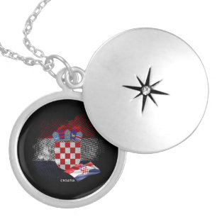 Croatia flag locket necklace