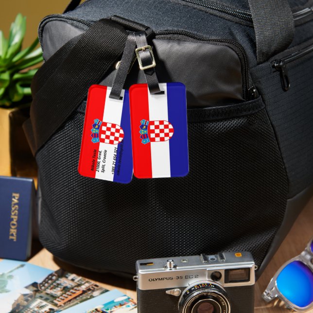 Croatia Flag Luggage Tag (Front & Back)