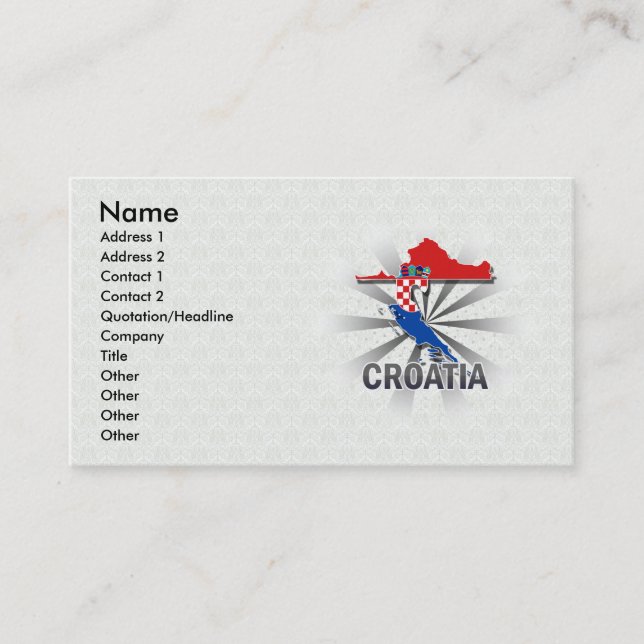 Croatia Flag Map 2.0 Business Card (Front)