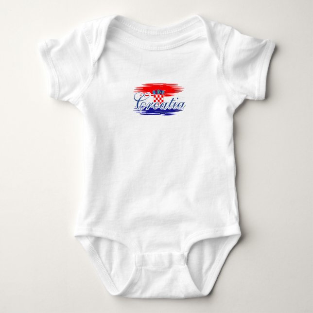  Croatia flag map Baby Bodysuit (Front)