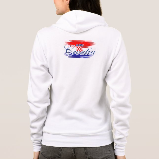  Croatia flag map Hoodie (Back)