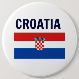 Croatia - Flag of Croatia, labeled, Button