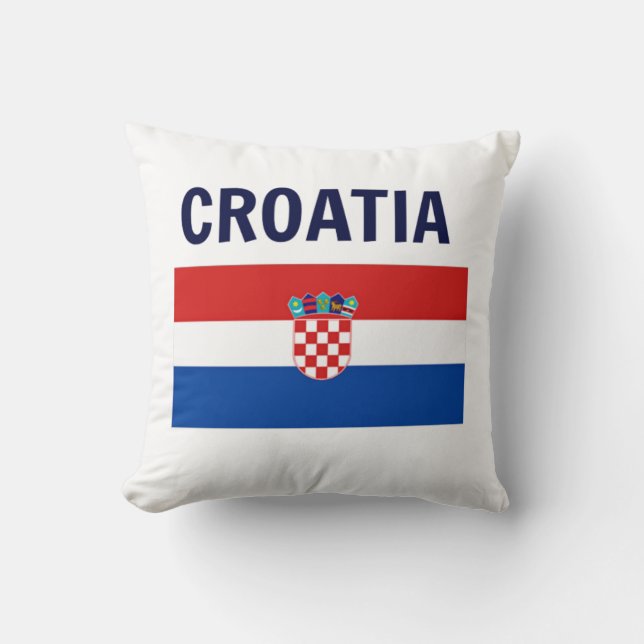 Croatia - Flag of Croatia Throw Pillow (Front)