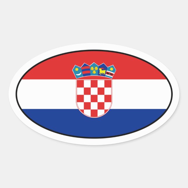Croatia Flag Oval Sticker (Front)