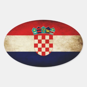Croatia Flag Oval Sticker by GrooveMaster at Zazzle