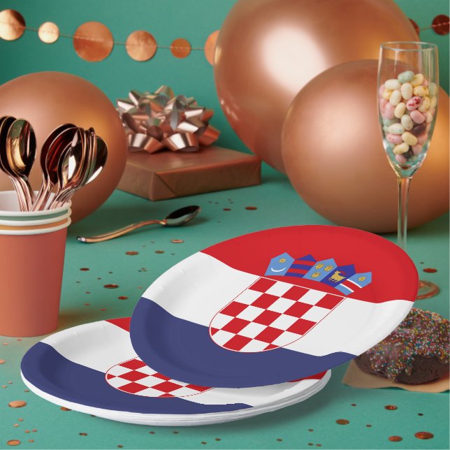 Croatia flag paper plates (Multi)