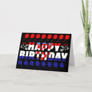 Croatia Flag Patriotic Birthday Card