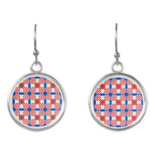Croatia flag pattern earrings