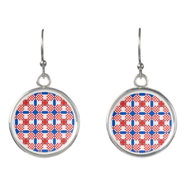 Croatia flag pattern earrings (Front)