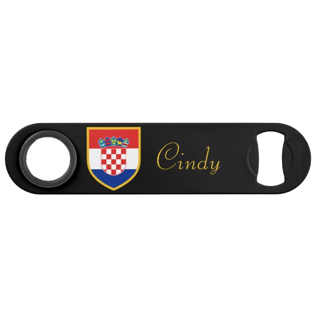 Croatia Flag Personalized Bar Key (Front (Horizontal))