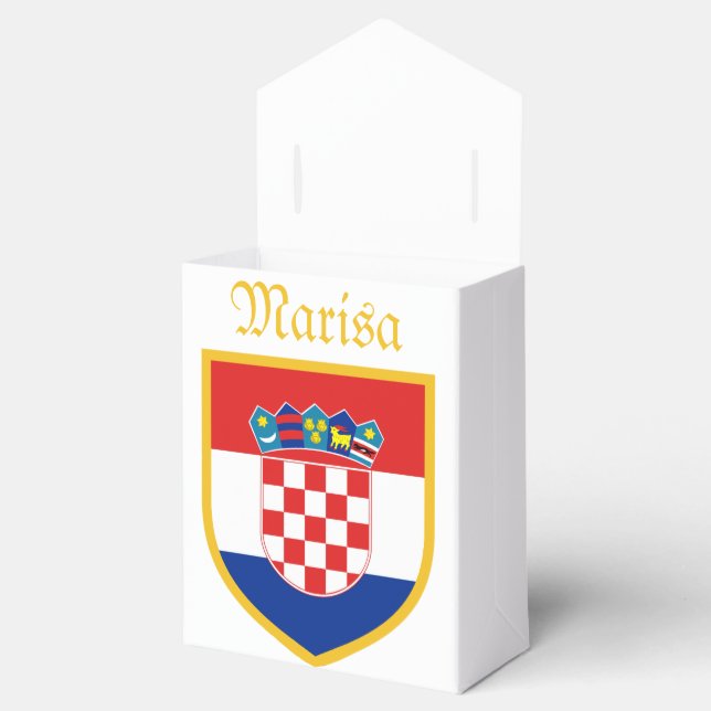 Croatia Flag Personalized Favor Boxes (Opened)