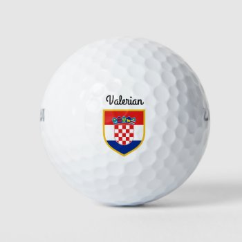 Croatia Flag Personalized Golf Balls by GrooveMaster at Zazzle