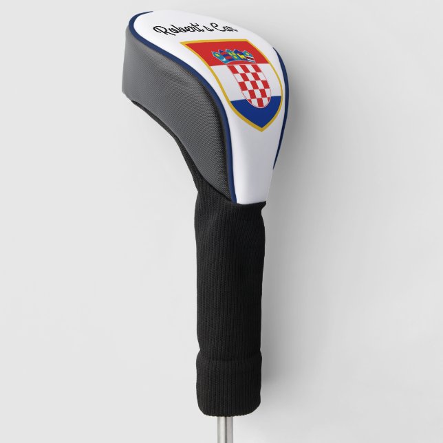 Croatia Flag Personalized Golf Head Cover (Angled)